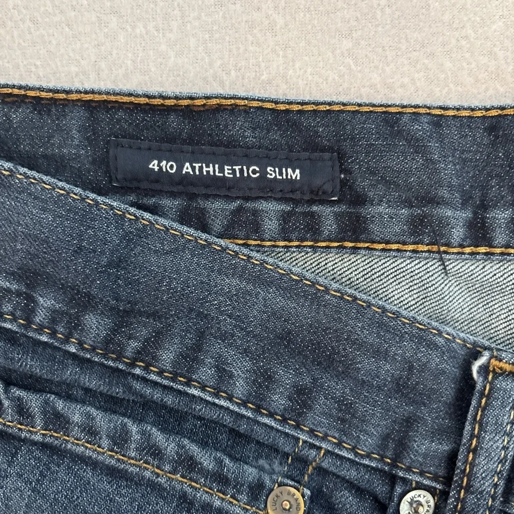 LUCKY BRAND 40x34‎ 410 athletic Slim Men's Dark Wash Jeans EXCELLENT Fast Ship